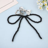 Beaded Pearl Bow Keychain Y2K Bag Charm Cute Gift Accessory Black set 2 - Tophatter Daily Deals