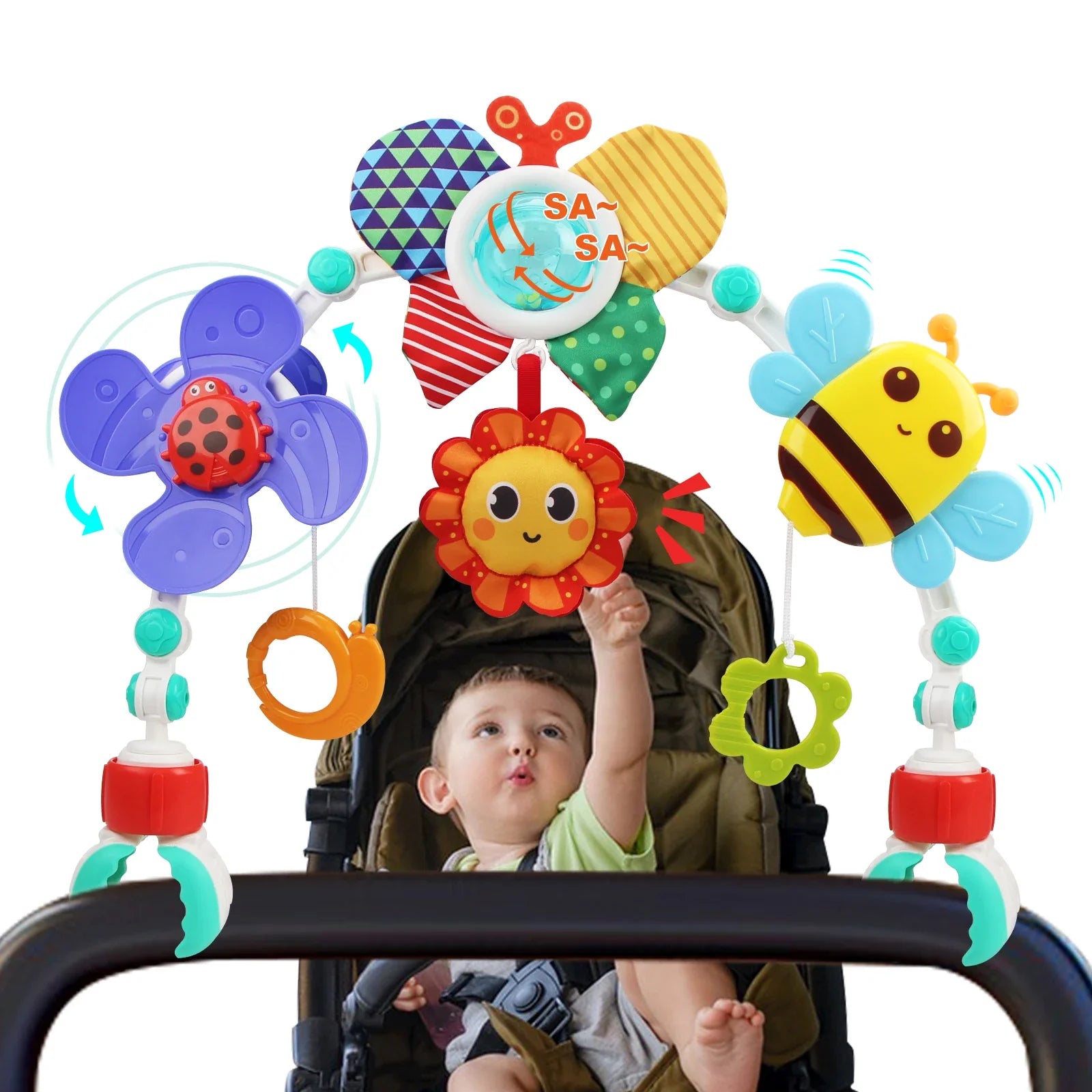 Stroller Activity Arch Toy Newborn Sensory Toys Fine Motor - Tophatter Daily Deals