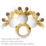 Wooden Crochet Animal Teether Rattle Newborn Sensory Toys - Tophatter Daily Deals