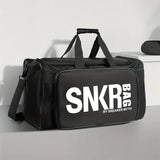 35L Sports Travel Bag with Green Interior Black Duffel Bags - Tophatter Daily Deals