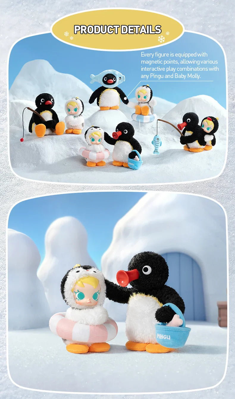 Genuine Pop Mart Baby Molly × Pingu Happy Fishing Series Vinyl Pendant Blind Box Animals - Tophatter Daily Deals
