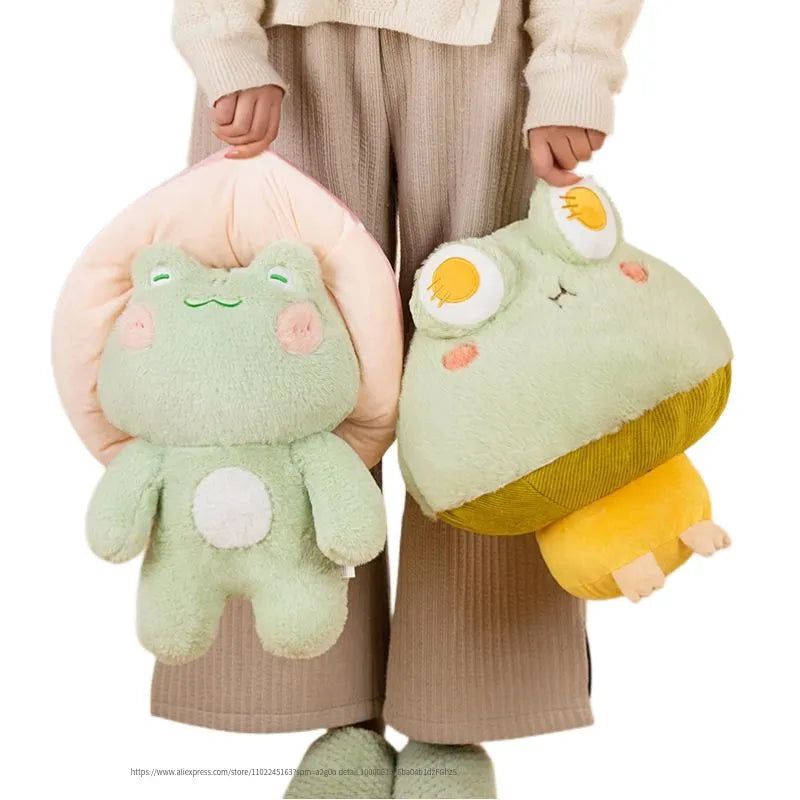 Soft Frog Plushie Stuffed Kawaii Animals Red Mushroom Hat Frogs Animals - Tophatter Daily Deals