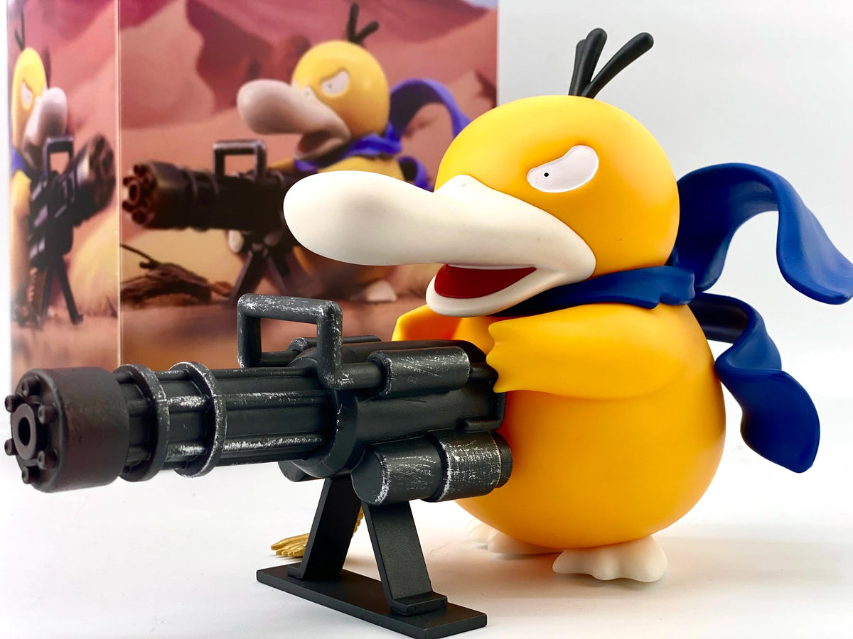 Pokemon Psyduck Gatling Gun Anime Figure Cross Dressing Toys PVC Statue Model Collection Decor Creative Peripheral Birthday Gift with box - Tophatter Daily Deals