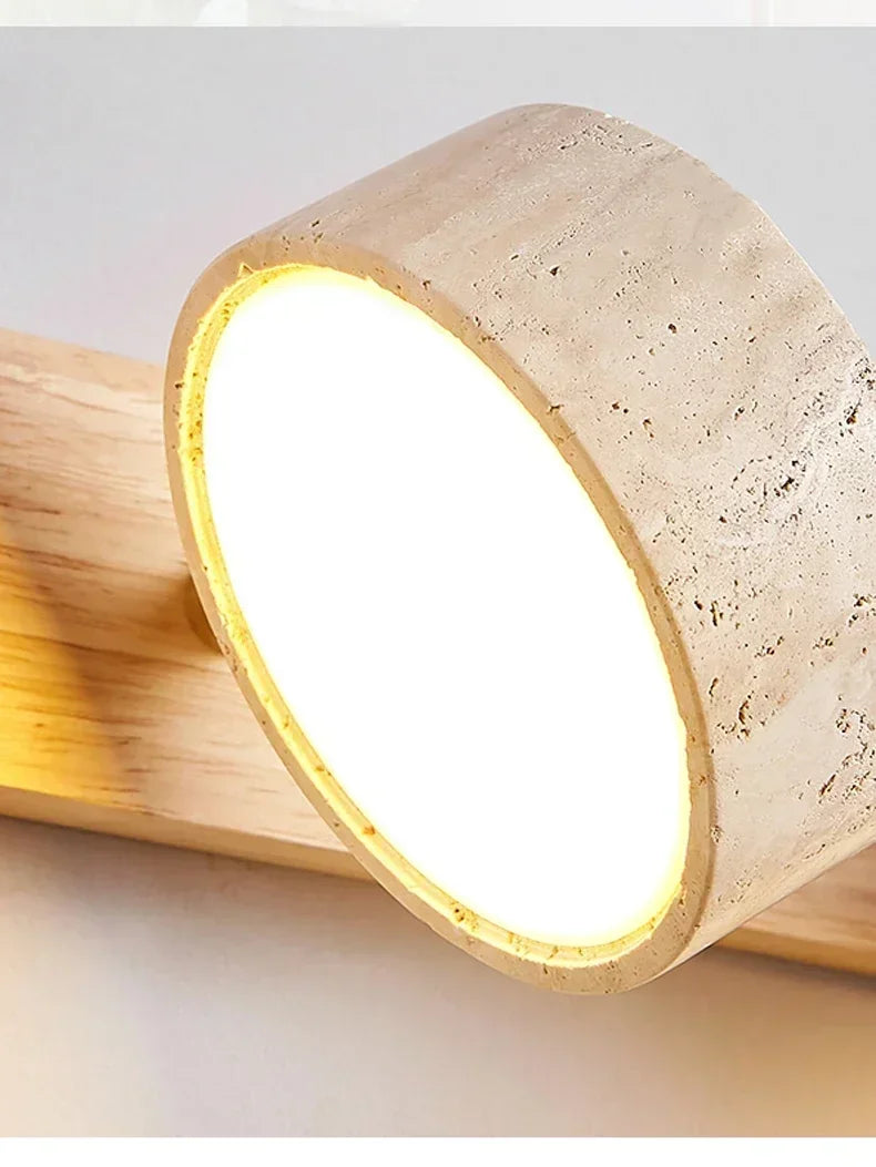 Japandi Wabi Sabi Round LED Wall Light With Mirror Bathroom - Tophatter Daily Deals