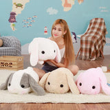 💖 Kawaii Loppy Bunny Rabbit Long Ears Plush Toy (Grey & White) Animals - Tophatter Daily Deals