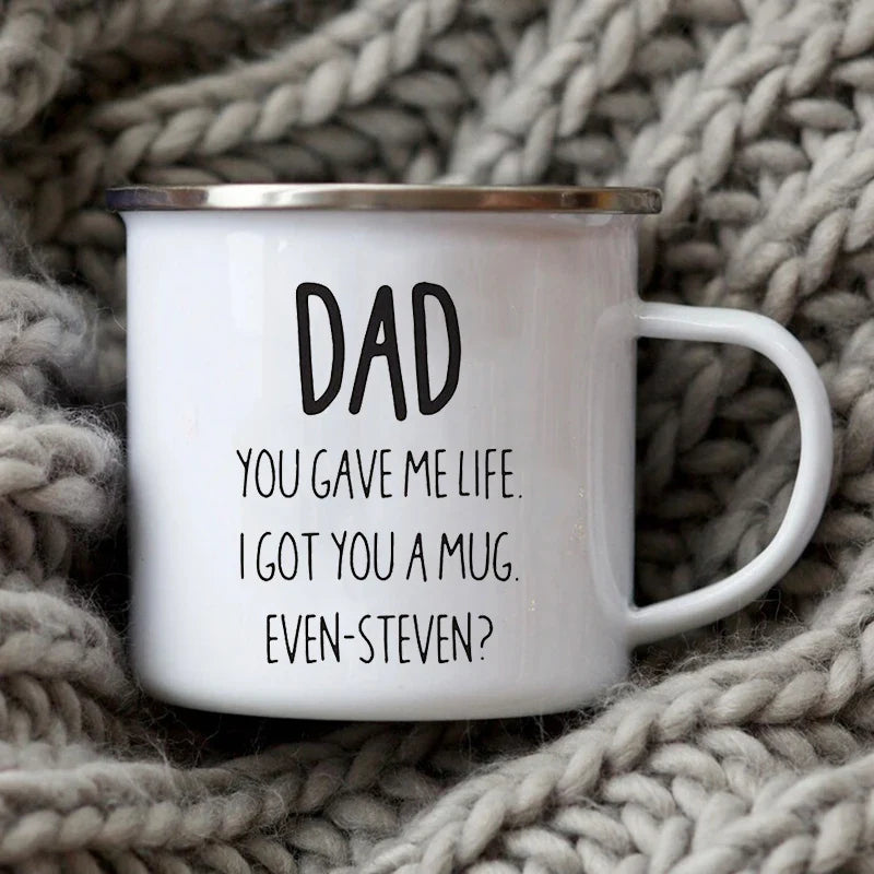 Dad Nutritional Facts Coffee Mug Enamel Cup for Papa Daddy Stepdad Father’s Day Gift Best Dad Ever Cups Dad Gifts From Kids XH5953-A015WH-8 - Tophatter Daily Deals