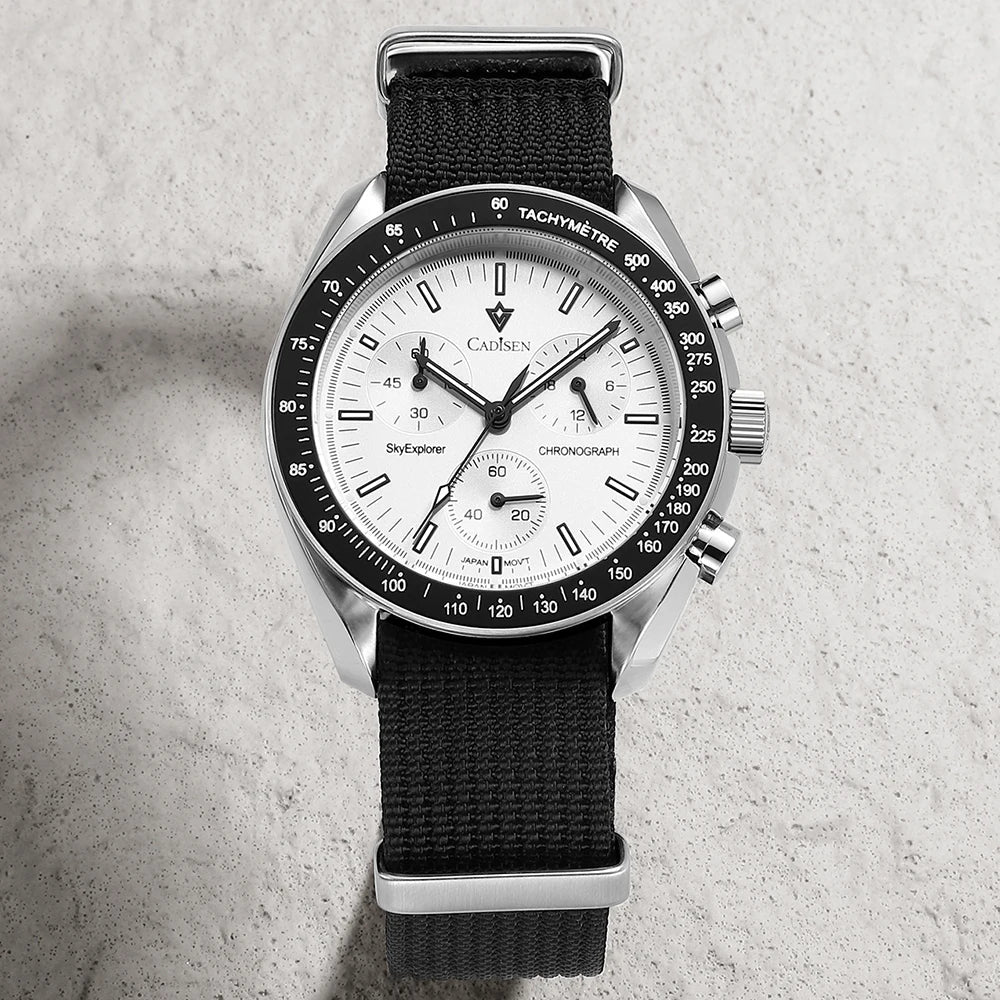 Quartz Chronograph Canvas Watch With Sapphire Crystal - Tophatter Daily Deals
