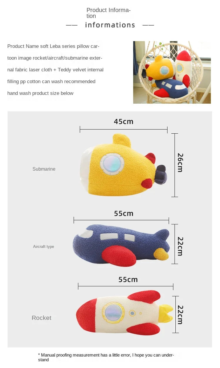 Rocket Spaceship Plane Aeroplane Flight Ship Plush Galaxy Toy Submarine Travel Outer Space - Tophatter Daily Deals
