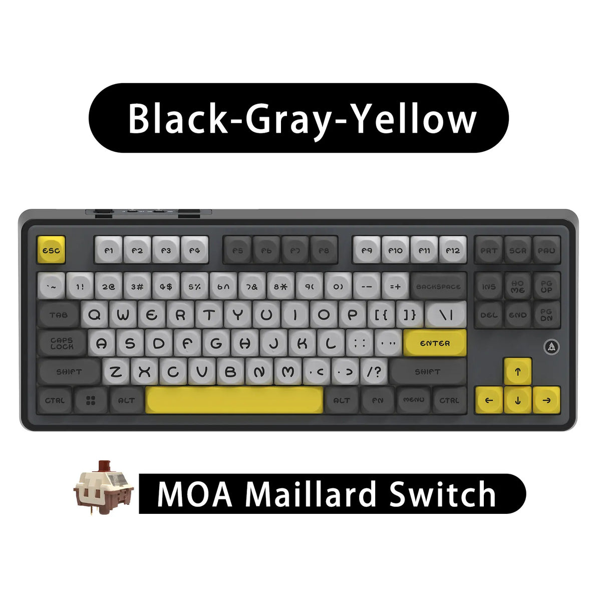 Mechanical Keyboard 87 Key Tri Mode RGB Hot Swappable Maillard Black - Tophatter Daily Deals
