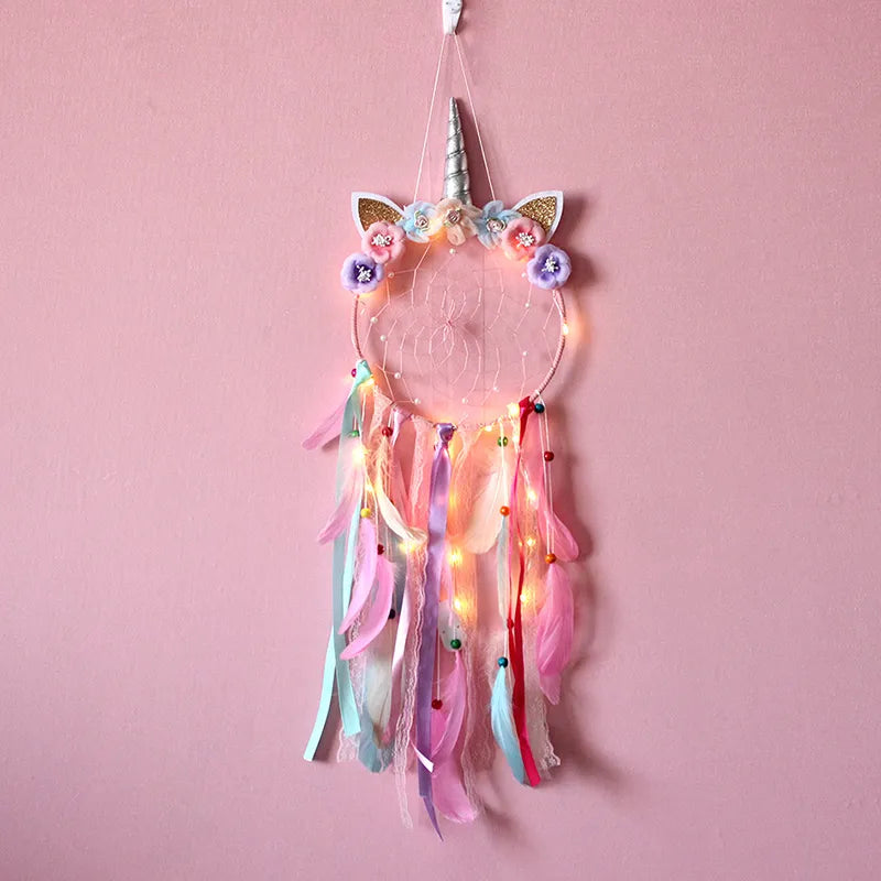 Unicorn Dream Catcher A-Pink With light Mythical - Tophatter Daily Deals