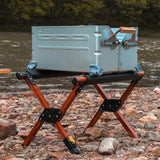 Folding Camping Stand Adjustable Anti-Slip Brown Camp Furniture - Tophatter Daily Deals