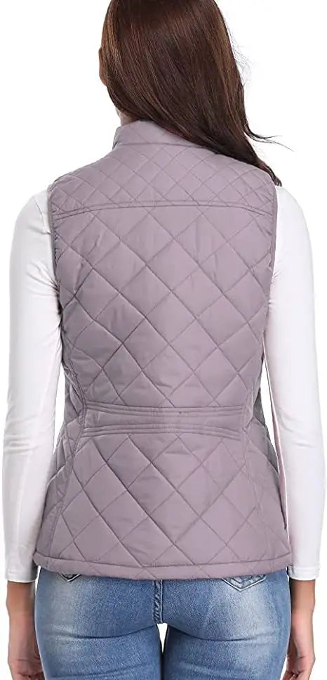 Lightweight Women Quilted Vest - Stand Collar Cotton Winter - Tophatter Daily Deals