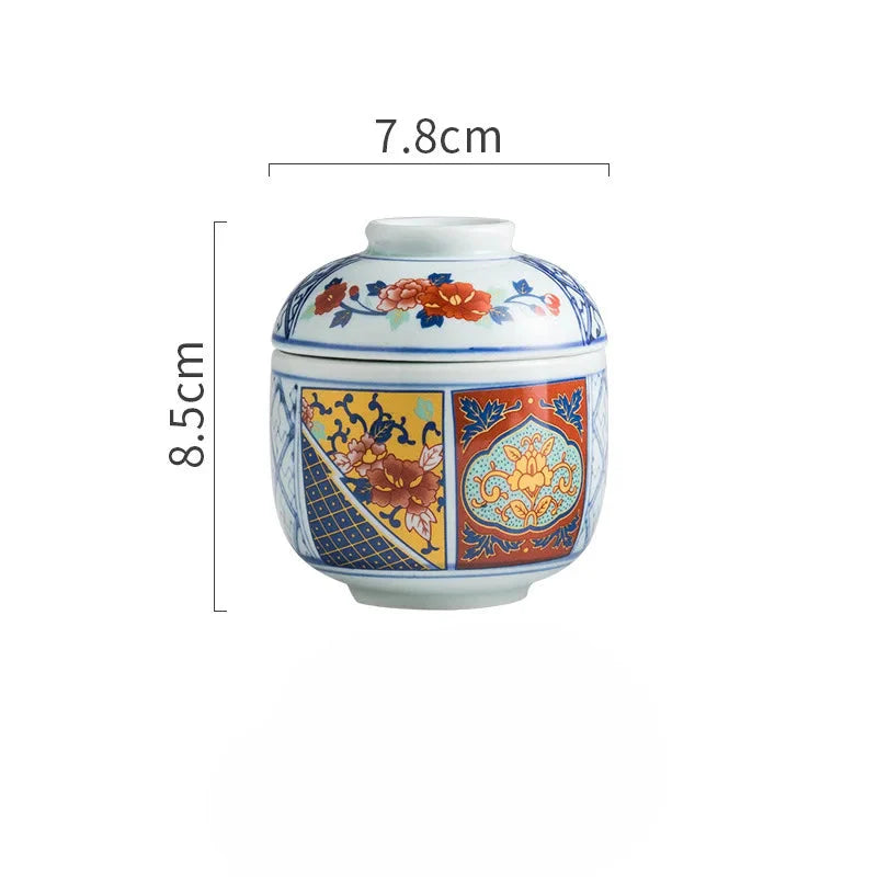 Hand Painted Japanese Ceramic Lidded Dessert Bowls Set F type slow cooker - Tophatter Daily Deals