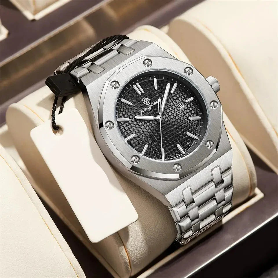 Quartz Stainless Steel Business Watch Waterproof Date - Tophatter Daily Deals