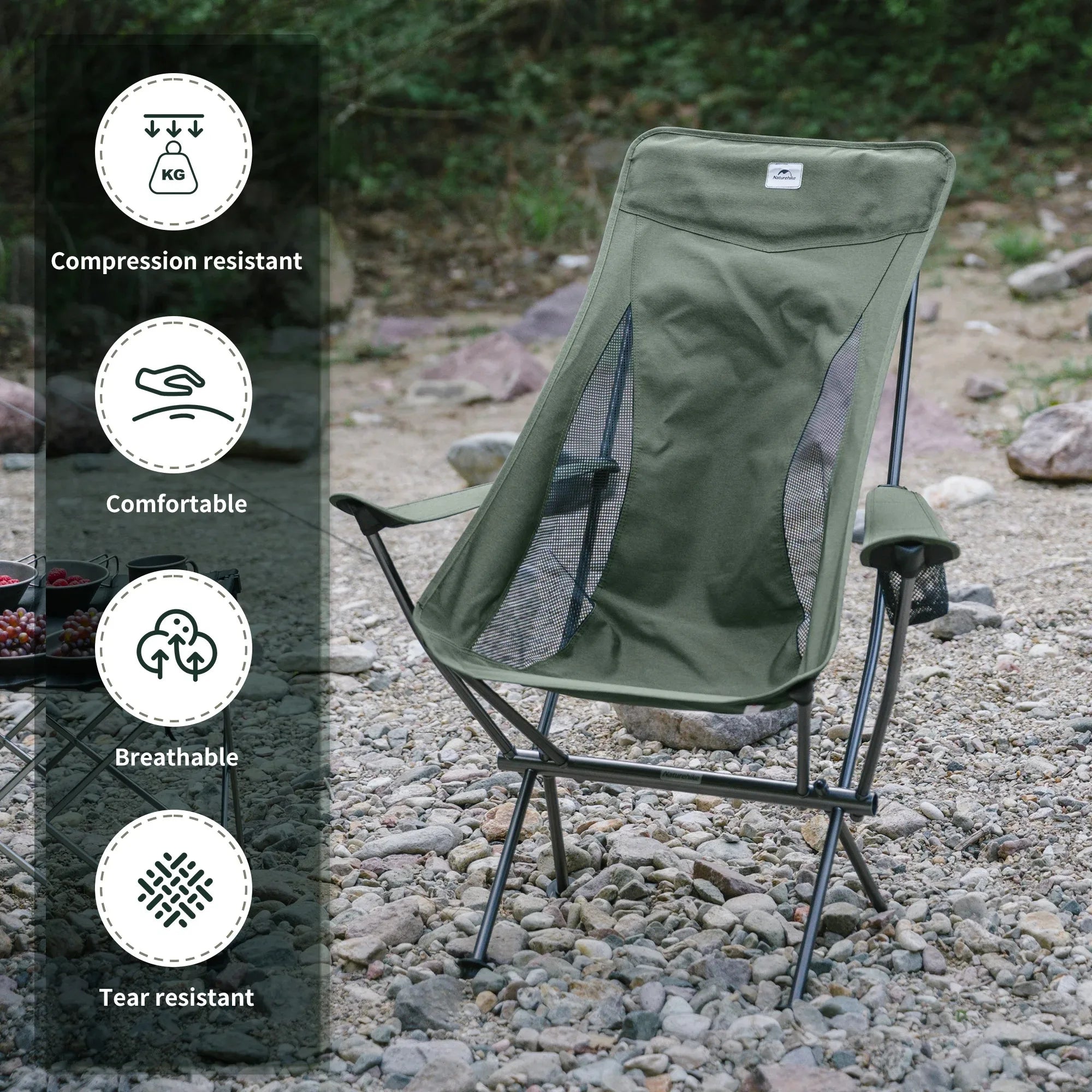 Ultralight Folding Camping Chair Widened Green Camp Furniture - Tophatter Daily Deals