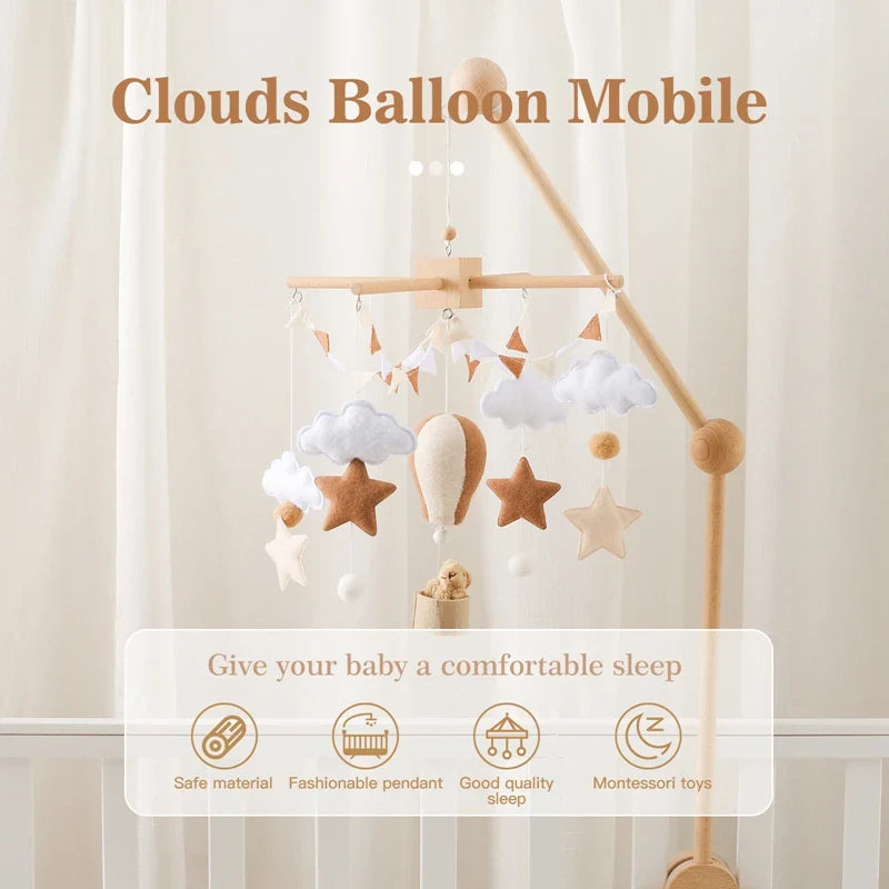 Hot Air Balloon Crib Mobile Newborn Sensory Toys Soothing - Tophatter Daily Deals