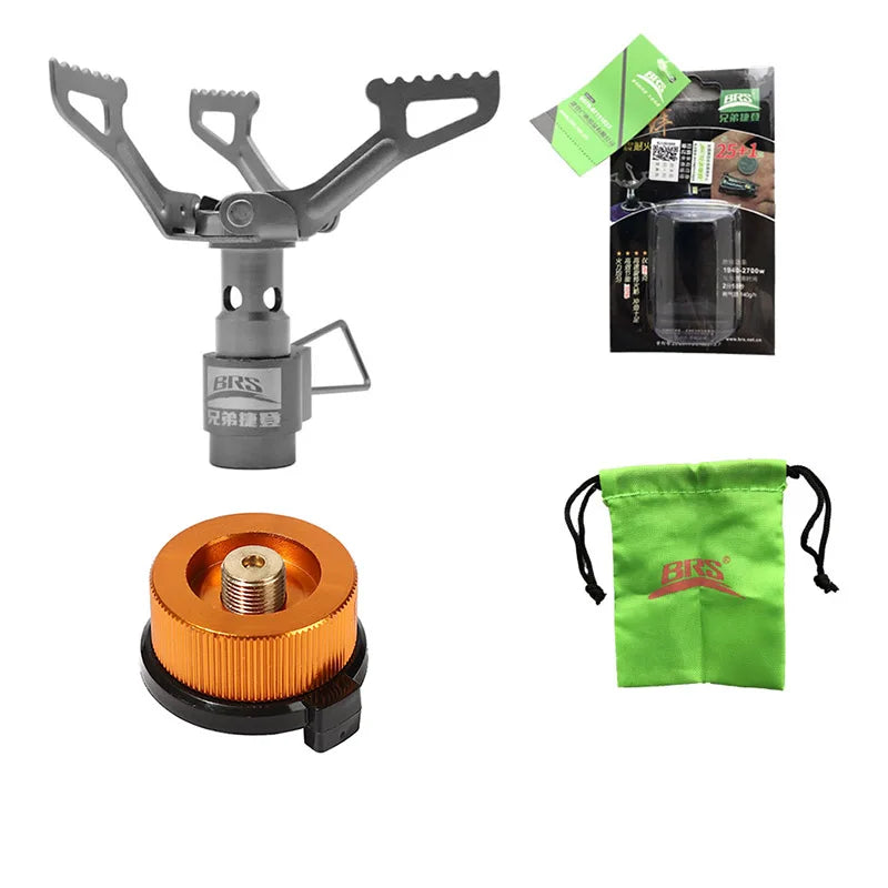 Mini Camping Stove with Adapter Grey Camp Cooking - Tophatter Daily Deals