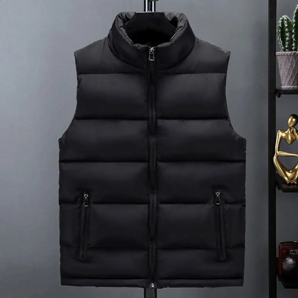 Lightweight Men's Puffer Vest - Slim Stand Collar, Quilted - Tophatter Daily Deals