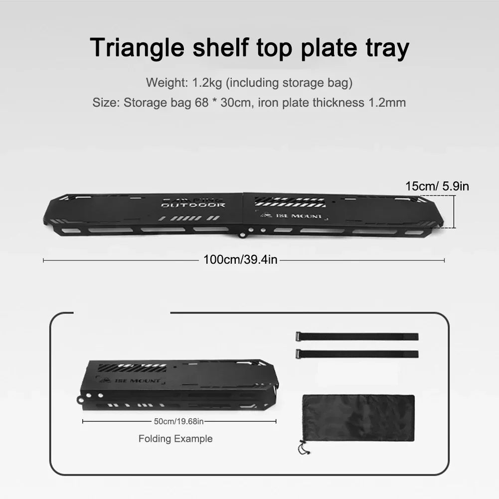 Foldable Camping Tripod Top Plate Rack Black Camp Furniture - Tophatter Daily Deals