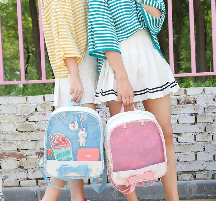 Clear Transparent Bow School Backpack Rucksack Japanese School Mythical - Tophatter Daily Deals