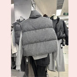 Warm Women's Puffer Vest - Boxy Quilted Polyester Winter - Tophatter Daily Deals