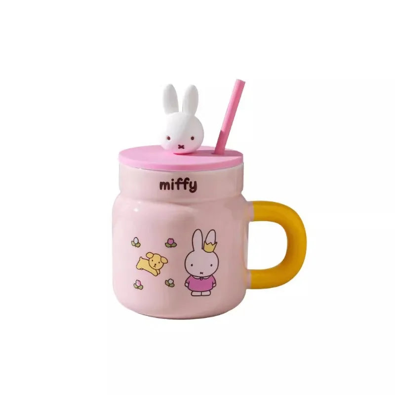 Miffy Ceramic Cup With Straw 540ml Animals - Tophatter Daily Deals