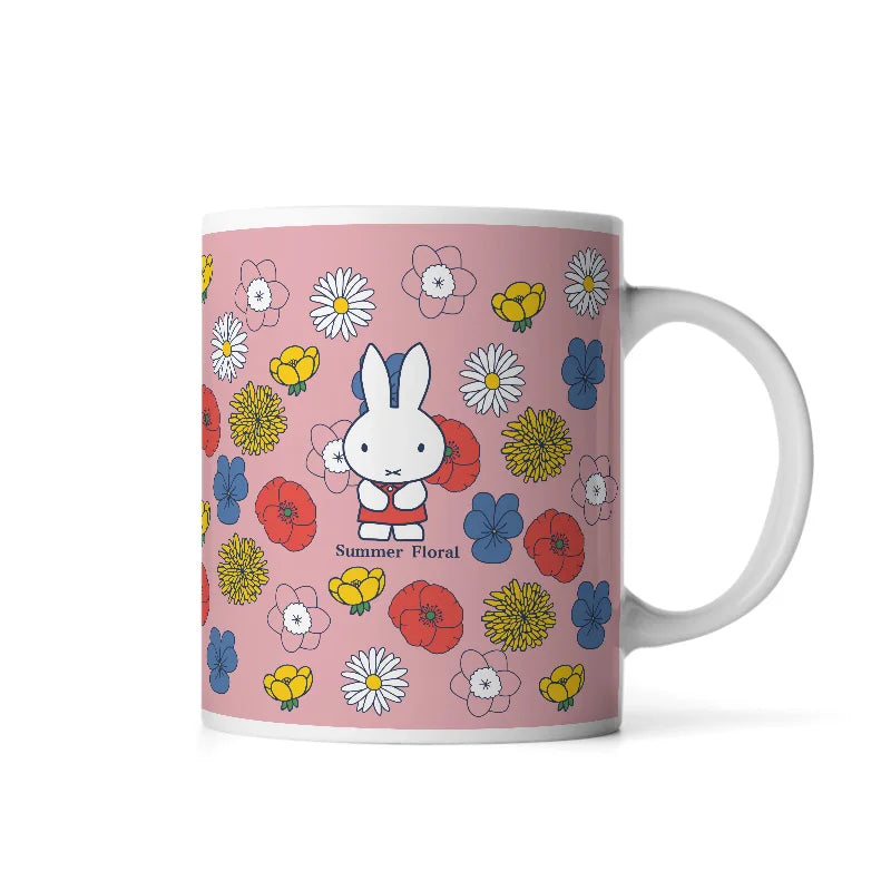 MIffy Summer Floral Mug 350ml Pink Animals - Tophatter Daily Deals