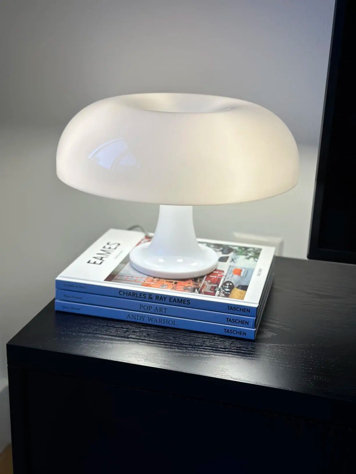 Japandi LED Mushroom Table Lamp Ivory Minimalist Bedside Lighting - Tophatter Daily Deals