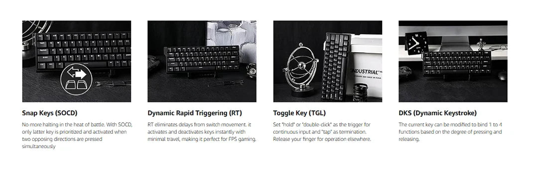 60 Percent Magnetic Mechanical Keyboard Hot Swap 8000Hz - Tophatter Daily Deals