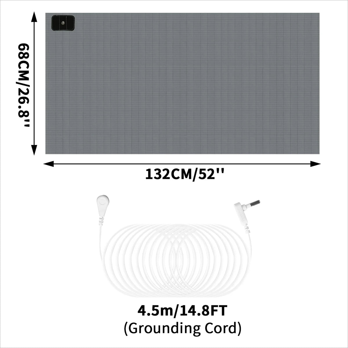 Earthing Grounding Bed Sheet 95 Cotton 5 Silver Fiber 68X132CM Grey - Tophatter Daily Deals