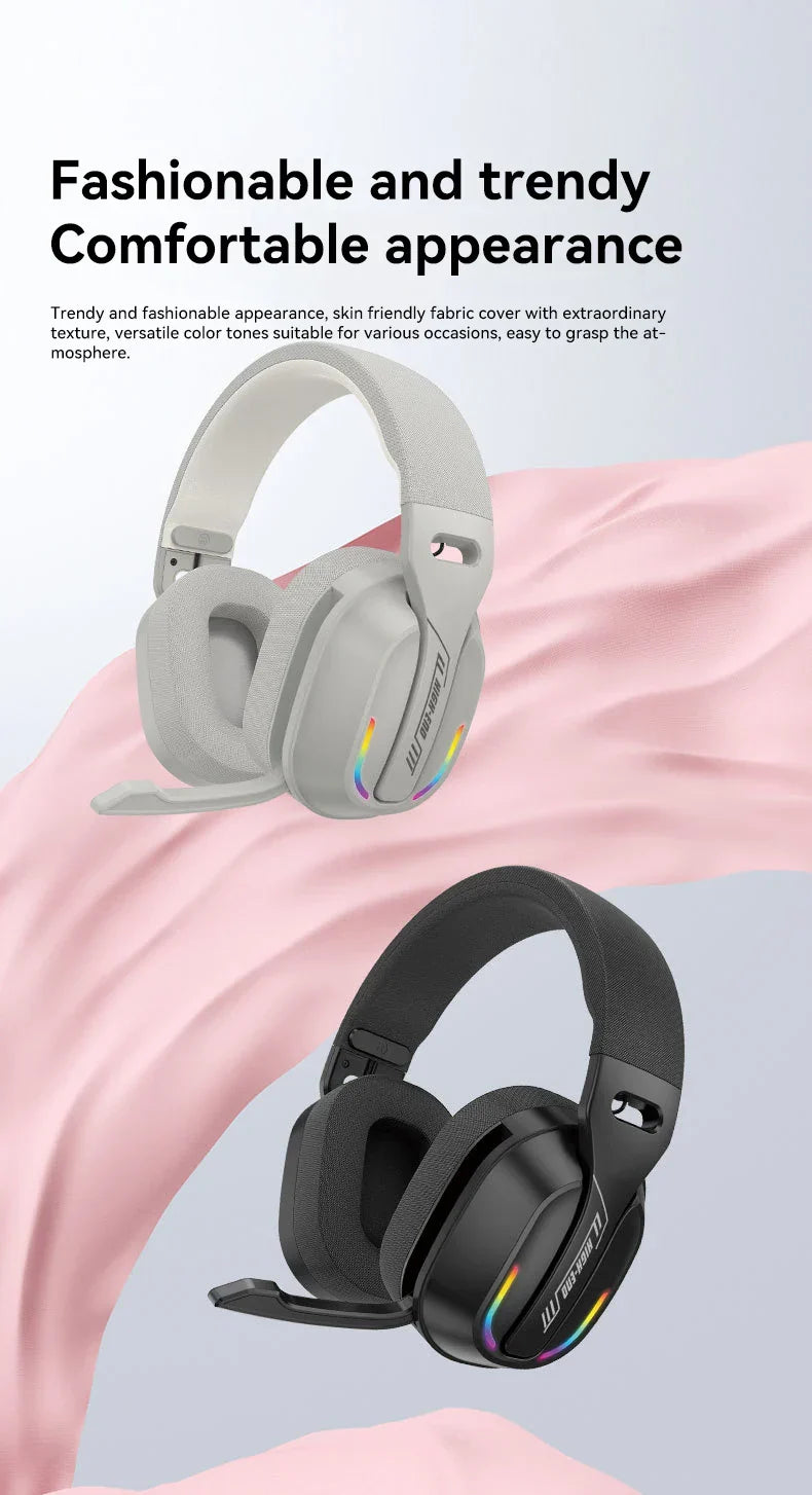 Gaming Headset Bluetooth 5.4 Wireless RGB Low Latency - Tophatter Daily Deals