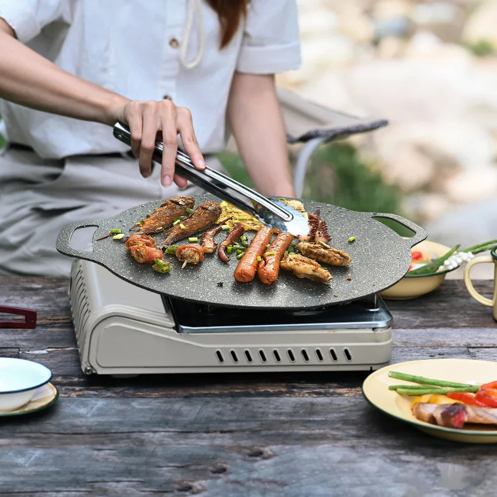 Non-Stick Camping Grilling Pan Black Camp Cooking - Tophatter Daily Deals
