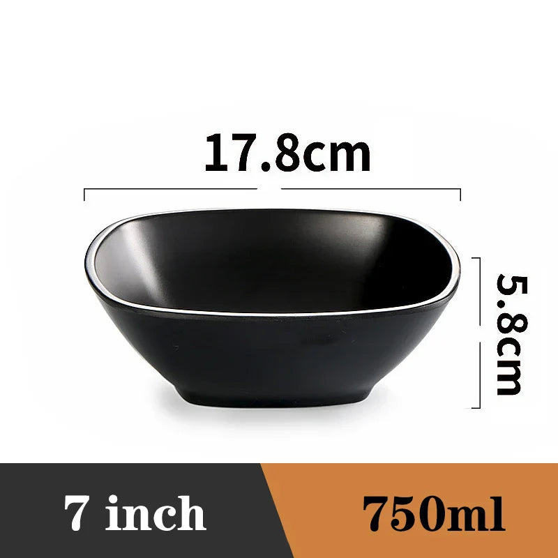 Ramen Bowl Black Plastic Japanese Style Noodle Bowl W1507 7 inch - Tophatter Daily Deals