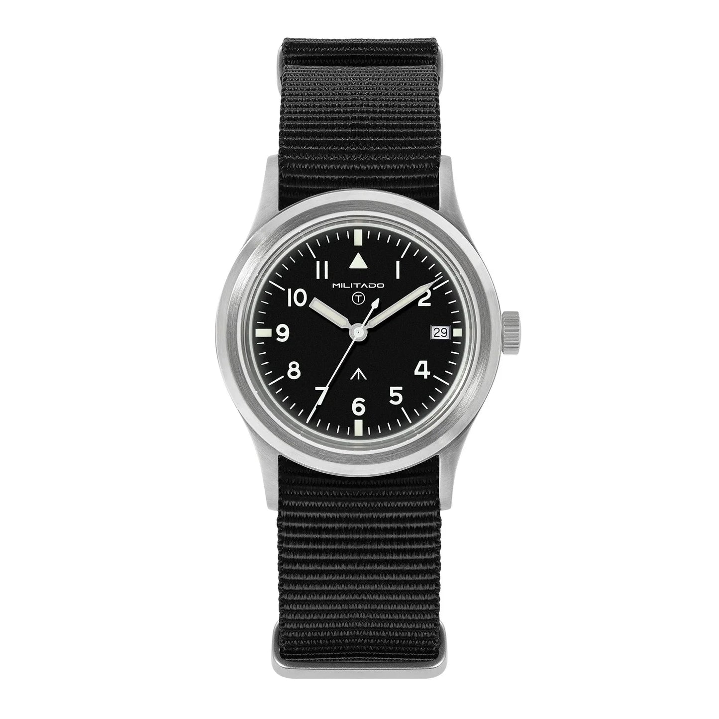 36mm Field Watch Sapphire Crystal VH31 Sweep Quartz VH31 K1 - Tophatter Daily Deals