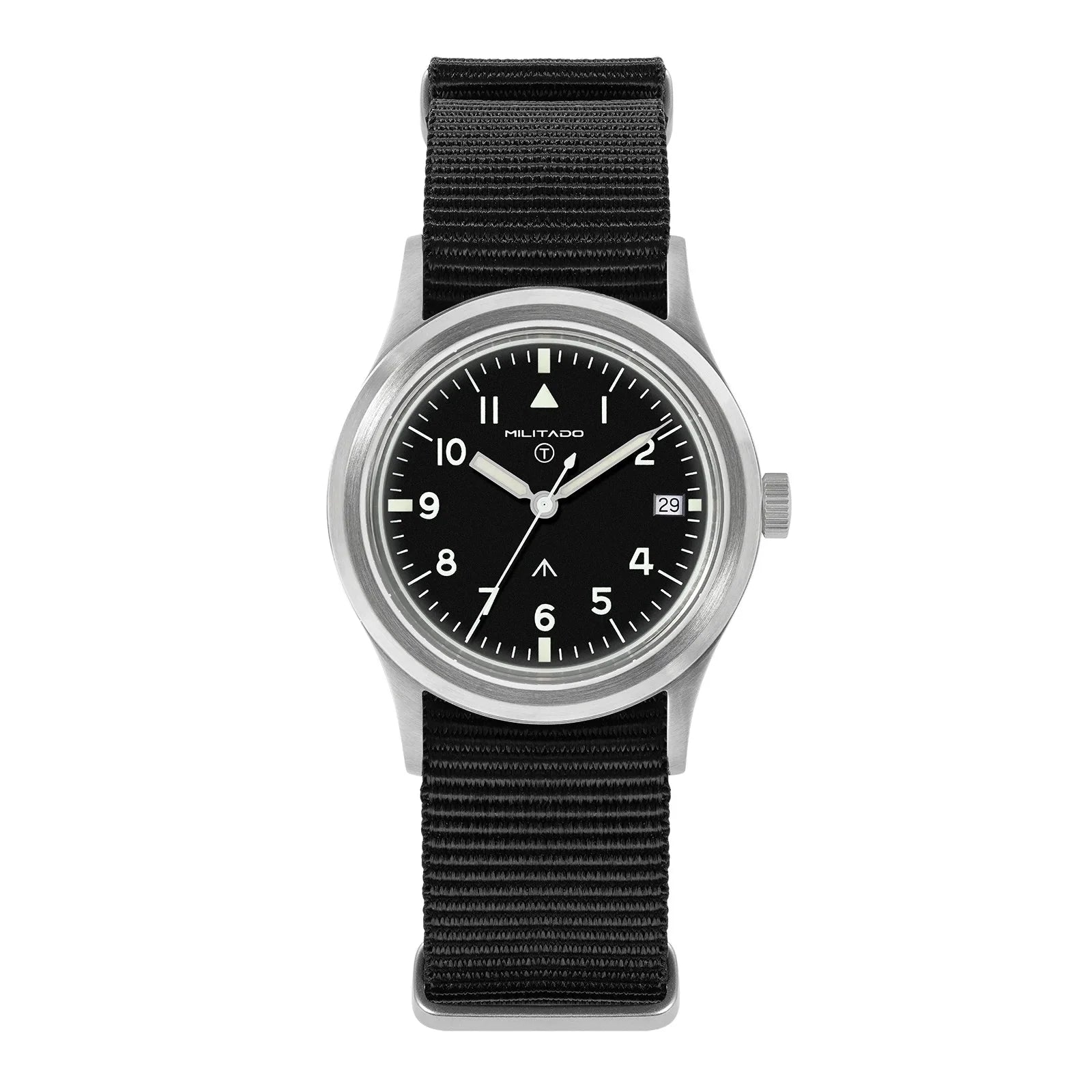 36mm Field Watch Sapphire Crystal VH31 Sweep Quartz VH31 K1 - Tophatter Daily Deals
