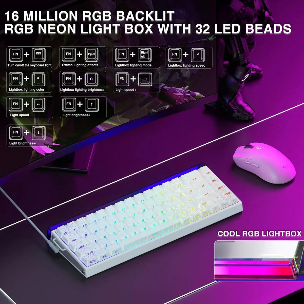 Mechanical 60 Percent Magnetic Switch Gaming Keyboard 8KHz - Tophatter Daily Deals