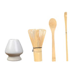 Matcha Whisk Bamboo Tea Set With Stand Spoon Handmade White - Tophatter Daily Deals