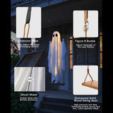 Hanging Swing Ghost Decoration Halloween 2025 Porch Lights - Tophatter Daily Deals