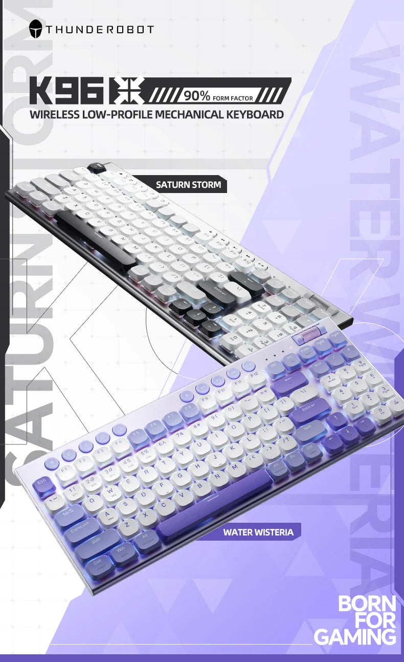Wireless Low Profile Mechanical Keyboard 98 Keys PBT - Tophatter Daily Deals