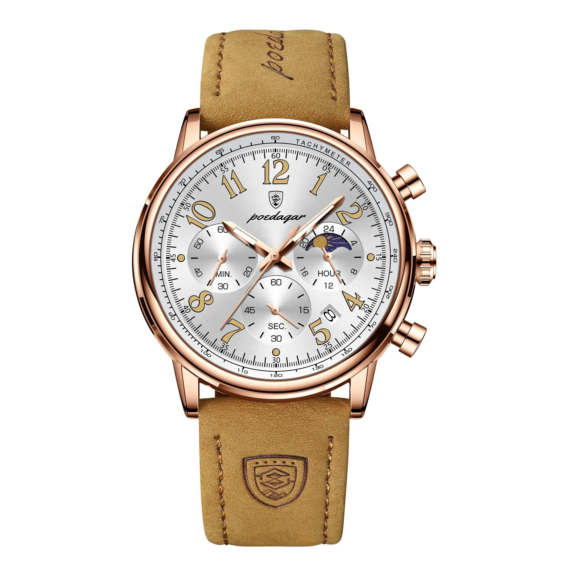 Military Chronograph Watch Nylon Strap Waterproof Fall 2025 808 RoseGold WhiteL - Tophatter Daily Deals