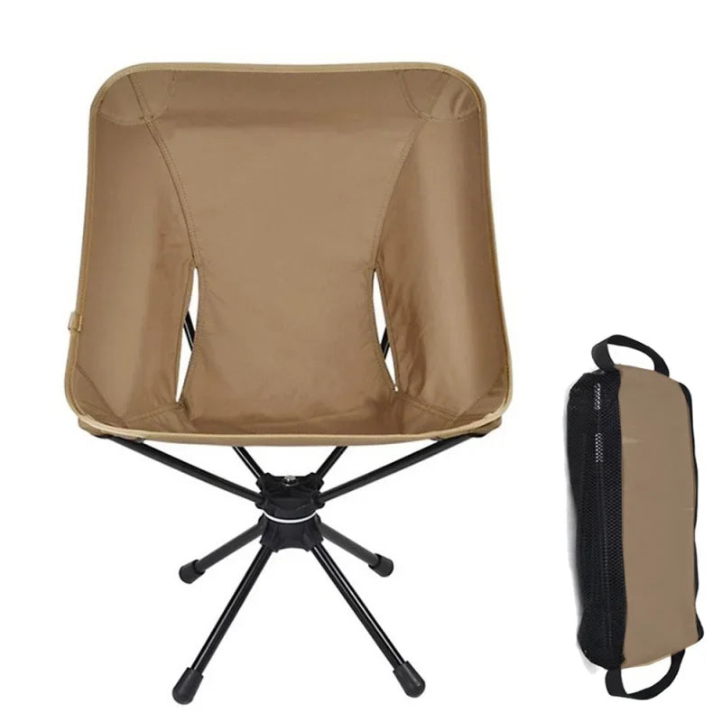 Swivel Detachable Camping Chair Folding Khaki Camp Furniture - Tophatter Daily Deals