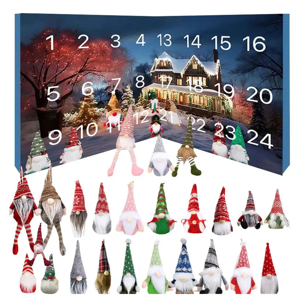 Christmas Gnome Advent Calendar 24 Plush Countdown 2025 C - Tophatter Daily Deals