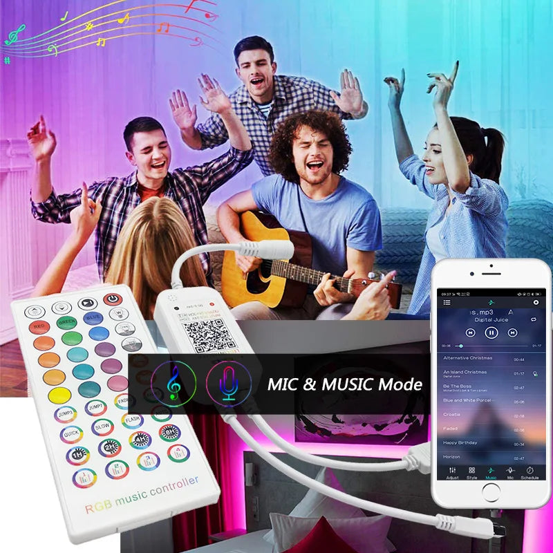 RGB LED Strip Lights 2835 App Music Sync Ambient Decor - Tophatter Daily Deals