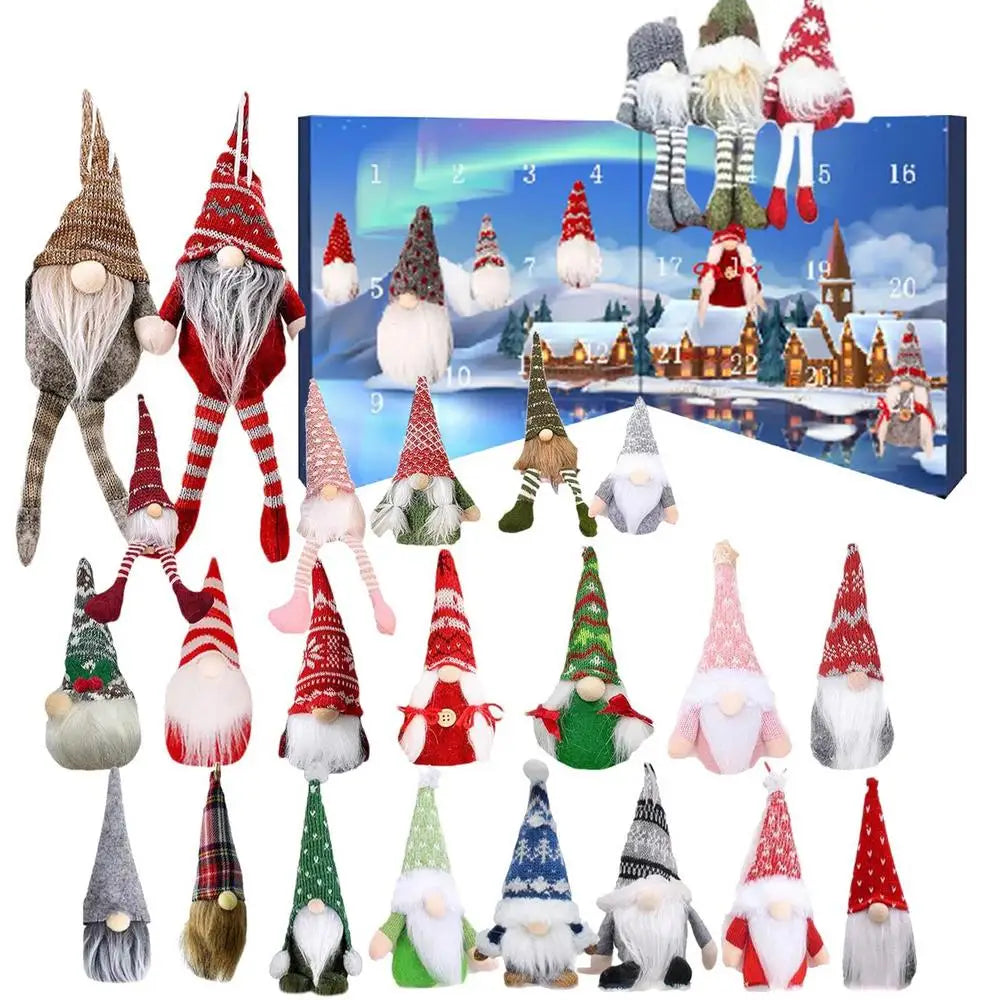 Christmas Gnome Advent Calendar 24 Plush Countdown 2025 G - Tophatter Daily Deals