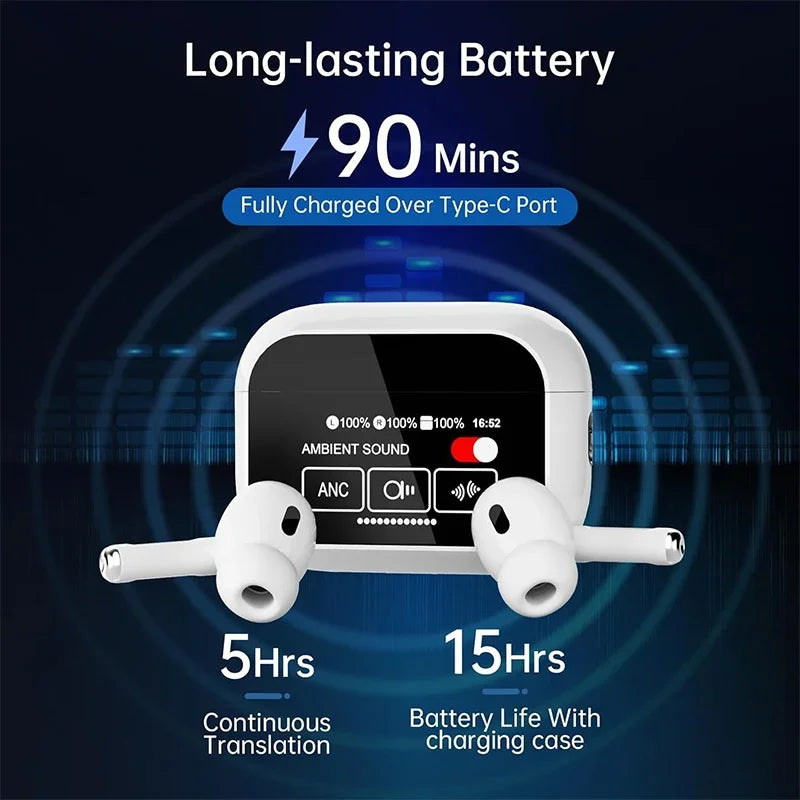 AI Translator Earbuds Offline 144 Languages 60H Case - Tophatter Daily Deals