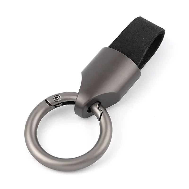 Cowhide Leather Keychain Carabiner Ring Everyday Carry A - Tophatter Daily Deals