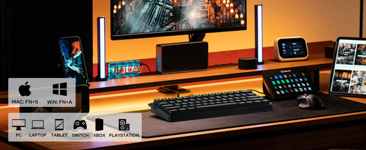Mechanical 60 Percent Hot Swap Keyboard Aluminum RGB Hall - Tophatter Daily Deals