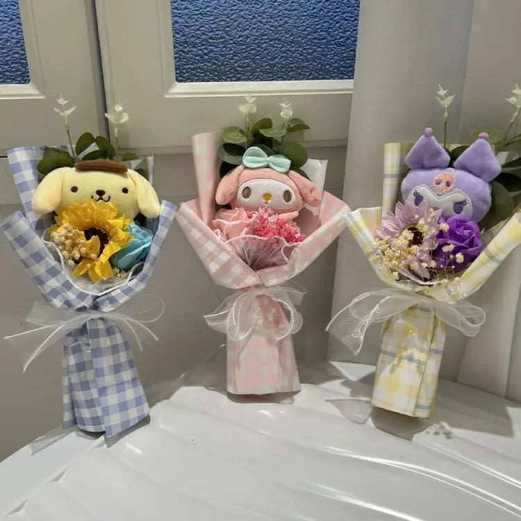 Sanrio Plush Bouquet Hello Kitty Kuromi Cinnamoroll My Melody Flowers - Tophatter Daily Deals