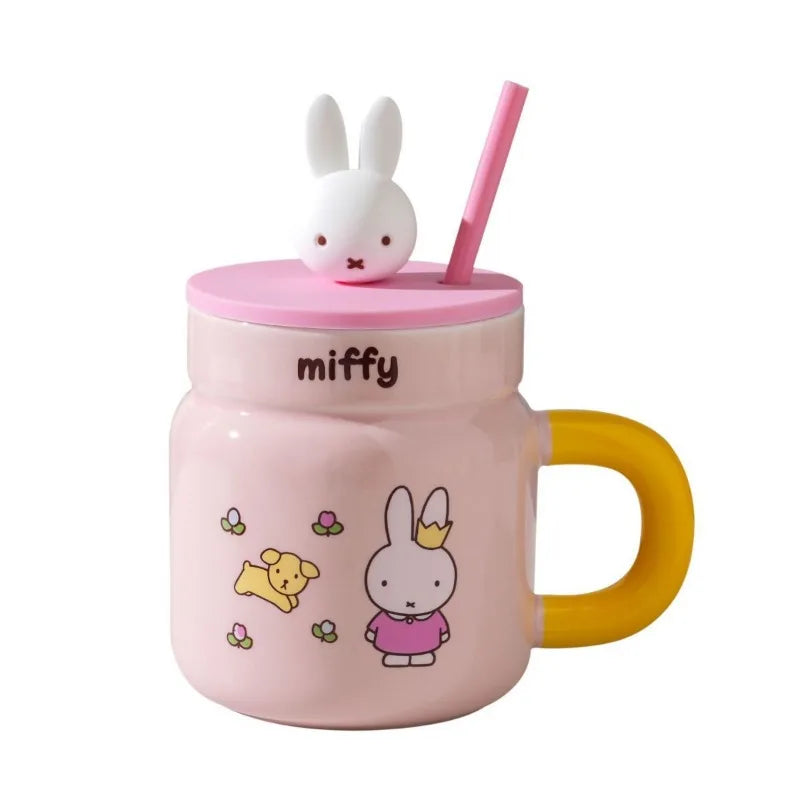 Miffy Ceramic Cup With Straw 540ml Animals - Tophatter Daily Deals