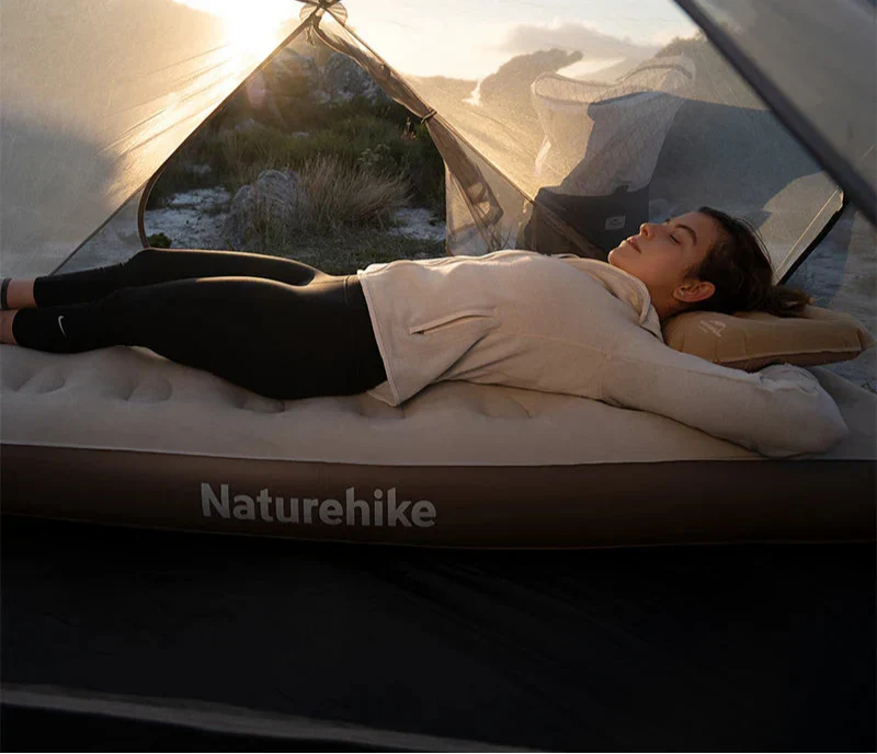 Camping Air Mattress PVC Inflatable Bed Khaki Camping & Hiking - Tophatter Daily Deals